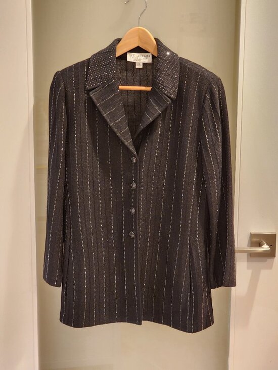 St. John Collection Jackets & Blazers - Excellent!!| US 8| ST JOHN: Black Elegant Shimmer Lightweight Blazer